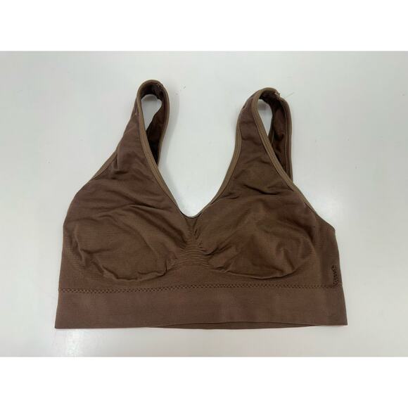 Unbranded Womens Bra Size Medium Brown Pullover Unpadded Wireless Comfort - Picture 1 of 7